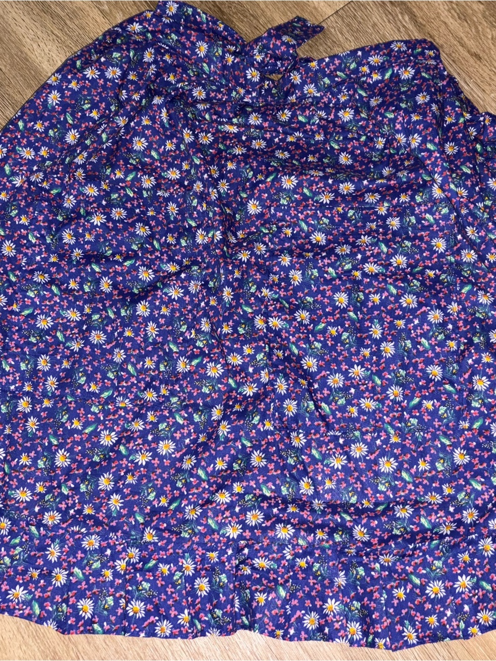 Handmade purple Daisy Floral Wrap Apron Tie Waist Cottagecore Gardening b191